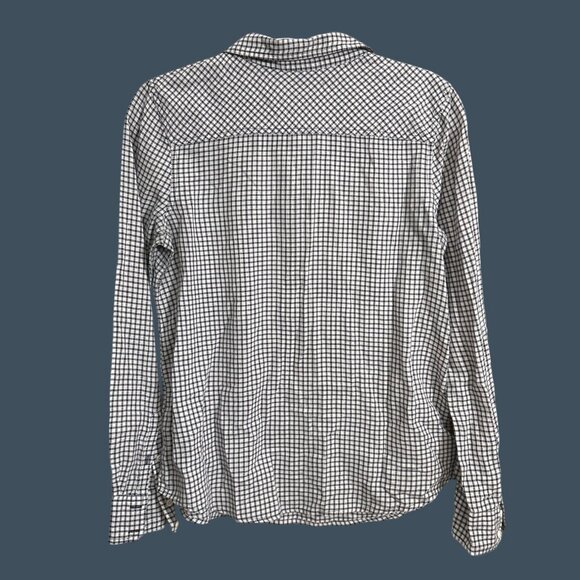 Merona Womens Long Sleeve Button-Down Checkered Shirt L - Picture 2 of 7